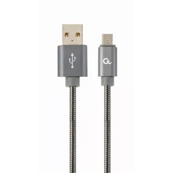 Gembird USB 2.0 Type-A samec na Micro USB-B samec spirálový kabel 1 m metalicky šedý