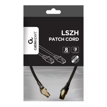 GEMBIRD PP8-LSZHCU-BK-0.5M S/FTP Cat.8 LSZH patch kabel černý 0,5 m