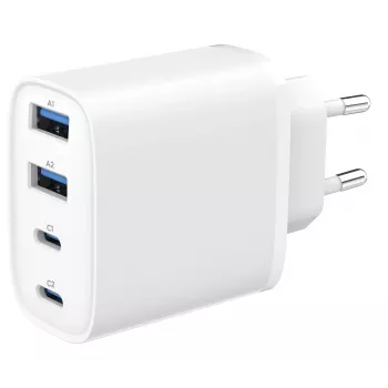 GEMBIRD TA-UC-2A2C-PD40-01-W GaN USB PD 4-Port Charger, 40 W, White