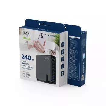 Gembird TA-UC-2A4C-PD240-01-BK 6portová USB nabíječka 240W GaN černá