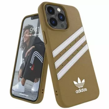 Adidas Originals Moulded PU pouzdro pro iPhone 13 Pro Max 6,7 inch béžovo-zlaté