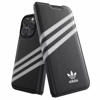 Knihařské pouzdro Adidas Originals OR Booklet Case PU pro iPhone 14 Pro černo-bílé
