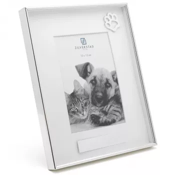 Zilverstad rámeček na fotografie s tlapkou 10x15 kovový na výšku stříbrný