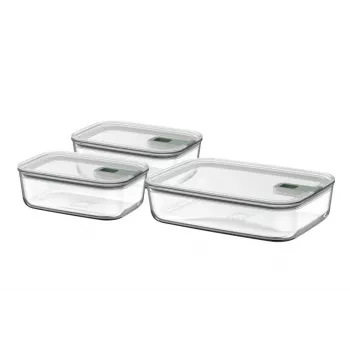 Mepal Easy Clip Food Storage Container Set 3-Piece, Nordic Sage