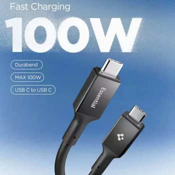 SPIGEN EB10020CC Essential USB-C na USB-C kabel 100W 200cm černý