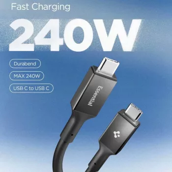 SPIGEN EB24012CC Essential USB-C na USB-C kabel 240W 120cm černý
