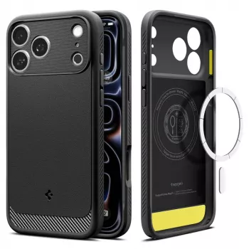 Spigen Rugged Armor Mag MagSafe pouzdro pro iPhone 17 Pro, černé