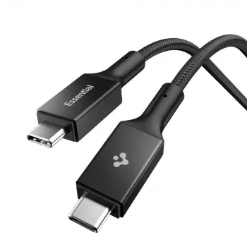 SPIGEN EB10015CC Essential kabel USB-C na USB-C 100W 150cm černý