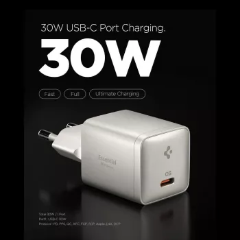 SPIGEN EE301EU-GAN ESSENTIAL 1-PORT síťová nabíječka 30W natural titanium