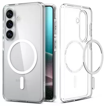 Spigen Ultra Hybrid Mag MagSafe pouzdro Galaxy S26 transparentní/bílé