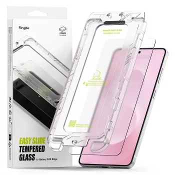 Ochranné tvrzené sklo na displej Ringke Easy Slide 2 ks pro Samsung Galaxy S25 Edge, čiré