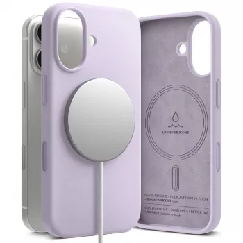 Ringke silikonové magnetické MagSafe pouzdro pro iPhone 17, světle fialové
