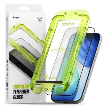 Ochranné tvrzené sklo Ringke Easy Slide 2 ks pro Apple iPhone 17, černé