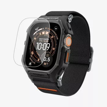 Spigen Rugged Armor & tvrzené sklo Apple Watch Ultra 1 / 2 / 3 (49 mm) matná černá
