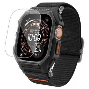 Pouzdro SPIGEN Lite Fit Pro a tvrzené sklo pro Apple Watch Ultra 1 / 2 / 3 (49 mm), matně černé