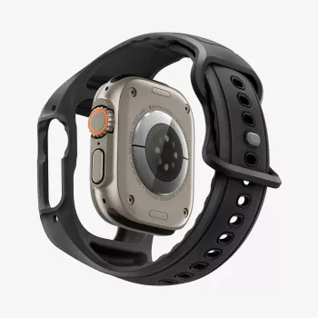 SPIGEN Liquid Air Pro & tvrzené sklo Apple Watch Ultra 1 / 2 / 3 (49 mm) černé