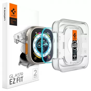 Spigen Glas.tR EZ Fit tvrzené sklo ochrana displeje pro Apple Watch Ultra (49mm) - 2 balení - průhledná