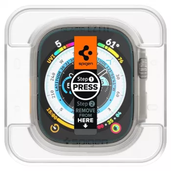 Spigen Glas.tR EZ Fit tvrzené sklo ochrana displeje pro Apple Watch Ultra (49mm) - 2 balení - průhledná