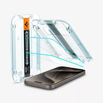 Spigen GLAS.tR EZ FIT 2 balení tvrzené sklo ochrana displeje pro iPhone 15 Pro