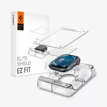 Spigen Elite Shield EZ Fit 2 balení hybridní sklo ochranná fólie displeje pro Apple Watch 10 (46 mm) čirá
