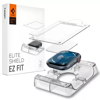 Spigen Elite Shield EZ Fit 2 balení hybridní sklo ochranná fólie displeje pro Apple Watch 10 (46 mm) čirá