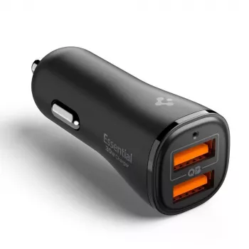 SPIGEN Essential EV302 2portová autonabíječka 30W černá