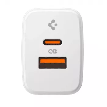 Síťová nabíječka SPIGEN ESSENTIAL EE202EU 2-PORT 20 W, bílá