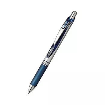 Pentel EnerGel XM Zatahovací gelové pero - námořnický modrý inkoust - extra jemný 0,35 mm - námořnické modré tělo - stříbrný klip