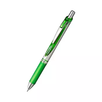 Pentel EnerGel Xm Zatahovací gelové pero - zelená - 0,35 mm - stříbrné akcenty