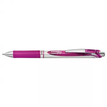 Pentel Energel BL77 zasouvací gelové pero - magenta inkoust - 0,7 mm - střední hrot - stříbrné akcenty