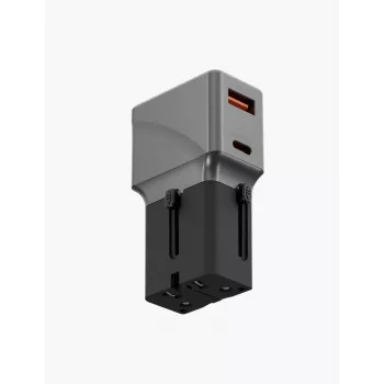 ENERGEA TravelWorld 1A1C 25W univerzální cestovní adaptér gunmetal