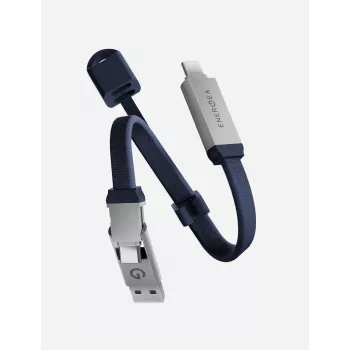 ENERGEA Sheath Key 2v1 USB-C na USB-C/USB-A kabel 15 cm modrý 60W 480Mbps