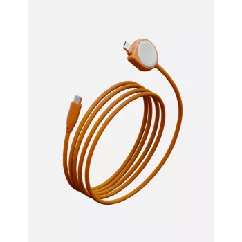 ENERGEA Flow Duo Watch 2v1 USB-C na USB-C + nabíječka Apple Watch 480Mbps 60W 1,5 m oranžová