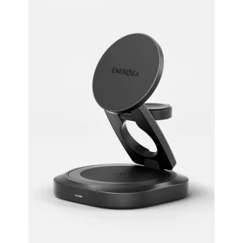 ENERGEA Alumag GYRO 360 otočná Qi2 bezdrátová nabíječka 25W skládací gunmetal