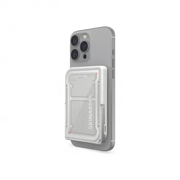 Skinarma Nexus Mecha magnetická power banka s odklápěcím stojánkem 5000mAh 20W PD USB-C MagSafe světle šedá