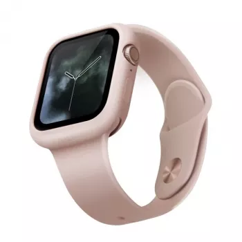 Pouzdro UNIQ Lino pro Apple Watch Series 4/5/6/SE/SE3 44mm, Blush Pink