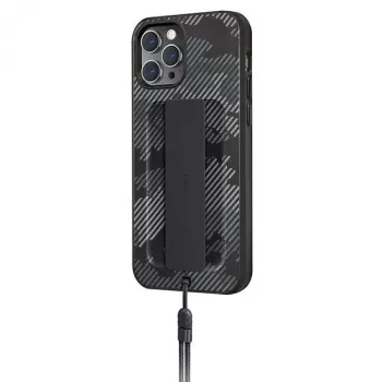 UNIQ Heldro pouzdro pro iPhone 12 Pro Max 6,7 inch Charcoal Camo Antimicrobial