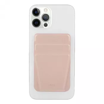 UNIQ Lyft magnetický stojan na telefon s držákem na karty růžový