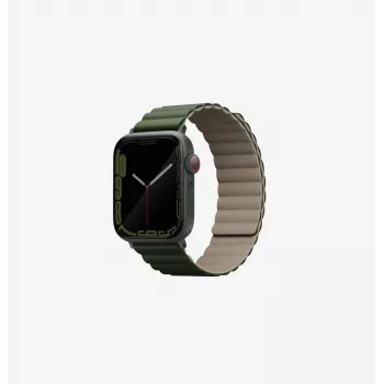 UNIQ Revix oboustranný magnetický řemínek pro Apple Watch 42/44/45/49mm zeleno-taupe