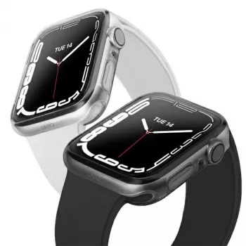 UNIQ Glase pouzdro pro Apple Watch Series 7/8/9 41 mm dvojbalení průhledné a Smoke