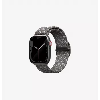 Splétaný řemínek UNIQ Aspen pro Apple Watch 46/45/44 mm Series 1/2/3/4/5/6/7/8/9/SE/SE2/SE3 – Pebble Grey