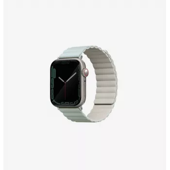 Oboustranný magnetický řemínek UNIQ Revix pro Apple Watch Series 1/2/3/4/5/6/7/8/9/SE/SE2/SE3 38/40/41 mm – šalvějově zelená/béžová