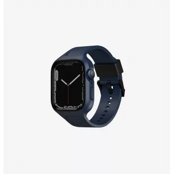 Řemínek UNIQ Monos 2v1 pro Apple Watch s pouzdrem Series 4/5/6/7/8/9/SE/SE2/SE3 44/45 mm, námořnická modrá