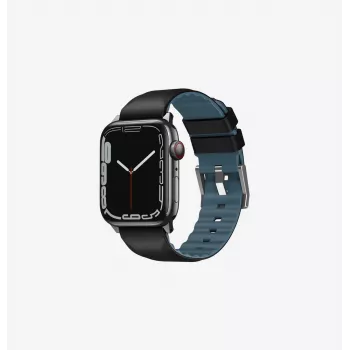 Řemínek UNIQ Linus pro Apple Watch Series 1/2/3/4/5/6/7/8/9/SE/SE2/SE3 38/40/41 mm, Airosoft silikon, Midnight Black