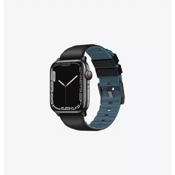 Řemínek UNIQ Linus pro Apple Watch Series 1/2/3/4/5/6/7/8/9/SE/SE2/SE3/Ultra/Ultra 2/Ultra 3 42/44/45/49 mm, Airosoft silikon, Midnight Black