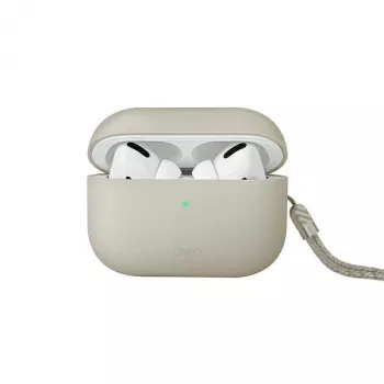 UNIQ Lino silikonové pouzdro k AirPods Pro 2. generace (2022/2023) - Beige Ivory