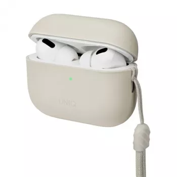 UNIQ Lino silikonové pouzdro k AirPods Pro 2. generace (2022/2023) - Beige Ivory