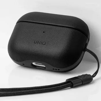 Pouzdro UNIQ Terra pro AirPods Pro 2. gen (2022/2023) – pravá kůže, Dallas Black