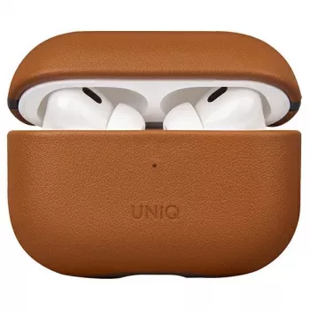 Pouzdro UNIQ Terra z pravé kůže pro AirPods Pro 2. generace (2022/2023) – Toffee Brown
