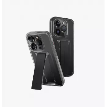 Pouzdro UNIQ Heldro Mount se stojánkem pro iPhone 15 Pro 6,1 inch - Vapour Smoke